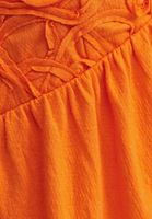 Bayan Turuncu Nakışlı Romantik Bluz