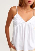 Women White Embroidered Romantic Blouse