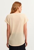 Bayan Kum Beji V-Neck Oversize Tişört