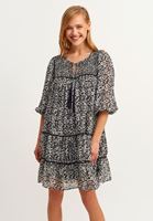 Bayan Çok Renkli Floral Desenli Mini Elbise