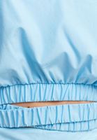 Bayan Mavi Lastik Detaylı Crop Top