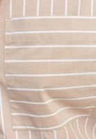 Bayan Bej Çizgili Oversize Poplin Gömlek