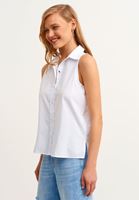 Bayan Beyaz Halter Yaka Poplin Gömlek