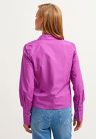 Bayan Mor Pamuklu Crop Poplin Gömlek