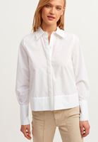 Bayan Beyaz Pamuklu Crop Poplin Gömlek