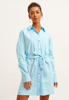 Bayan Mavi Pamuklu Gömlek Elbise