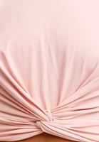 Bayan Pembe Esnek Dokulu ve Beli Büzgülü Crop Top