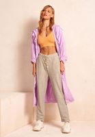 Bayan Mor Waterproof Uzun Yağmurluk