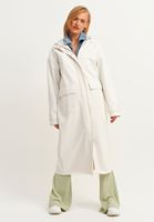 Bayan Krem Kapüşonlu Uzun Ceket