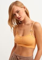 Women Orange Buckle Seamless Bra