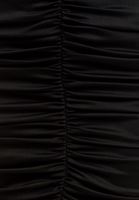 Women Black V-Neck Gathered Mini Dress