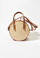 Bayan Bej Askılı Hasır Çanta