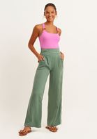 Bayan Yeşil Kemer Detaylı Bol Pantolon ( TENCEL™ )