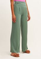 Bayan Yeşil Kemer Detaylı Bol Pantolon ( TENCEL™ )