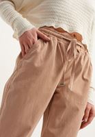 Bayan Krem Yumuşak Dokulu Baggy Pantolon ( TENCEL™ )