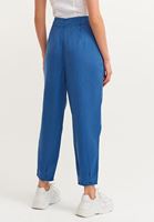 Bayan Lacivert Pile Detaylı Slouchy Pantolon( TENCEL™)