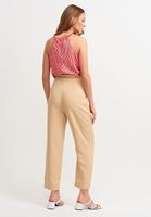 Bayan Bej Ultra Yüksek Carrot-Fit Pantolon ( TENCEL™ )