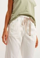 Bayan Krem Beli Lastikli Carrot-Fit Pantolon ( TENCEL™ )