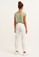 Bayan Krem Beli Lastikli Carrot-Fit Pantolon ( TENCEL™ )