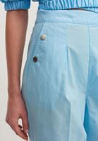 Bayan Mavi Cepli ve Pileli Bol Pantolon ( TENCEL™ ) 