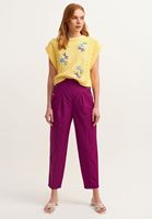 Bayan Mor Cepli ve Pileli Bol Pantolon ( TENCEL™ ) 