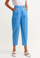 Bayan Mavi Pileli Slouchy Pantolon ( TENCEL™ )