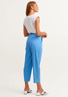 Bayan Mavi Pileli Slouchy Pantolon ( TENCEL™ )