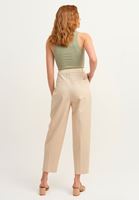 Bayan Bej Pileli Slouchy Pantolon ( TENCEL™ )