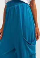 Bayan Mavi Esnek Dokulu Harem Jogger Pantolon ( TENCEL™ )