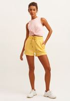 Bayan Sarı Çift Bağcıklı Sweat Şort ( TENCEL™ )