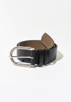 Bayan Siyah Casual Vegan Deri Kemer