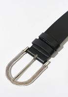 Bayan Siyah Casual Vegan Deri Kemer