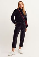 Bayan Siyah Kuşaklı Velvet Jogger Pantolon ( MODAL )