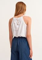 Bayan Beyaz Halter Yaka Crop Top