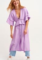 Bayan Mor Fırfırlı Kimono