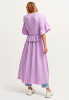 Bayan Mor Fırfırlı Kimono
