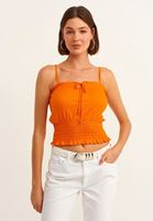 Bayan Turuncu Beli Gipeli Crop Top