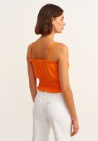 Bayan Turuncu Beli Gipeli Crop Top
