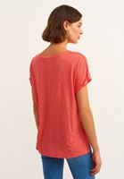 Bayan Kırmızı Bot Yaka Tişört