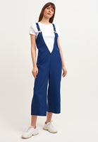 Bayan Lacivert V-Neck Salopet Tulum