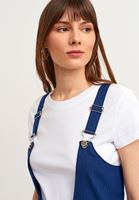 Bayan Lacivert V-Neck Salopet Tulum