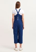 Bayan Lacivert V-Neck Salopet Tulum