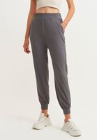 Bayan Koyu Gri Yumuşak Dokulu Jogger Pantolon
