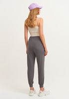 Bayan Koyu Gri Yumuşak Dokulu Jogger Pantolon