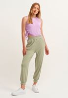 Bayan Yeşil Yumuşak Dokulu Jogger Pantolon