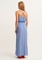 Bayan Lacivert İnce Askılı Uzun Elbise