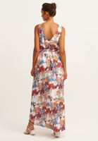 Bayan Çok Renkli Cut-Out Detaylı Maxi Elbise