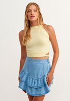 Bayan Sarı Cut-Out Detaylı Halter Yaka Atlet