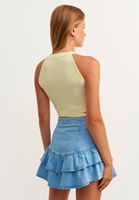 Bayan Sarı Cut-Out Detaylı Halter Yaka Atlet