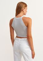 Bayan Gri Cut-Out Detaylı Halter Yaka Atlet